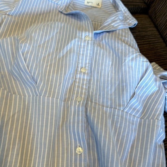 Abercrombie & Fitch Relaxed Mini Shirt Dress Size Medium - Picture 8 of 13